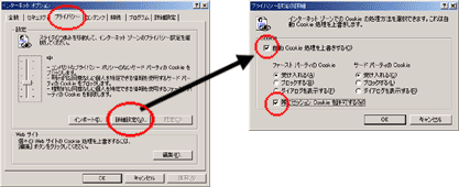 「Cookie」「Java Script」設定イメージ